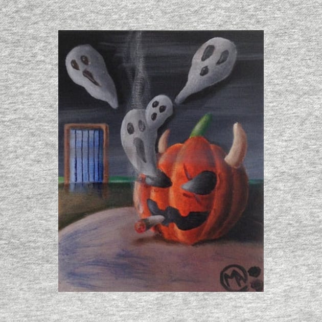 Pumpkin Breathing Out Ghosts by ManolitoAguirre1990